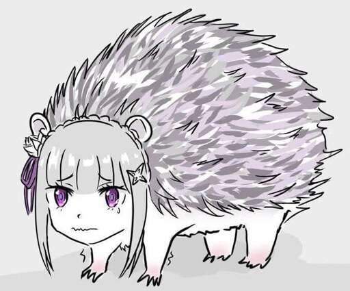 hedgehog girl who looks like she's about to cry. poor thing